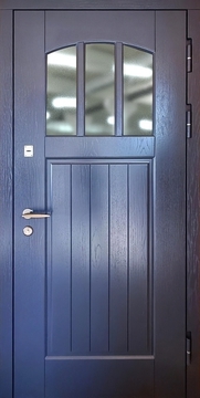 Остекленная дверь с терморазрывом отделка МДФ шпон