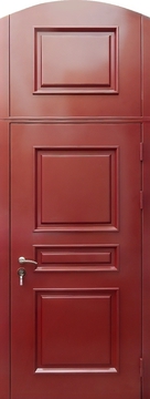Красная дверь багетный расклад, с верхней вставкой арочного типа