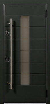 Черная дверь МДФ со стеклом и ручкой-рейлингом