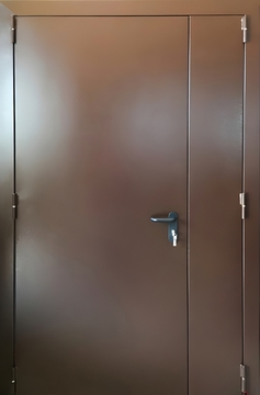 Полуторная противопожарная дверь EI60 глухая (коричневая)