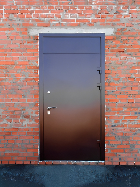 Однопольная порошковая дверь с верхней фрамугой