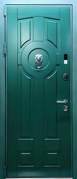Зеленая дверь МДФ со стукалкой